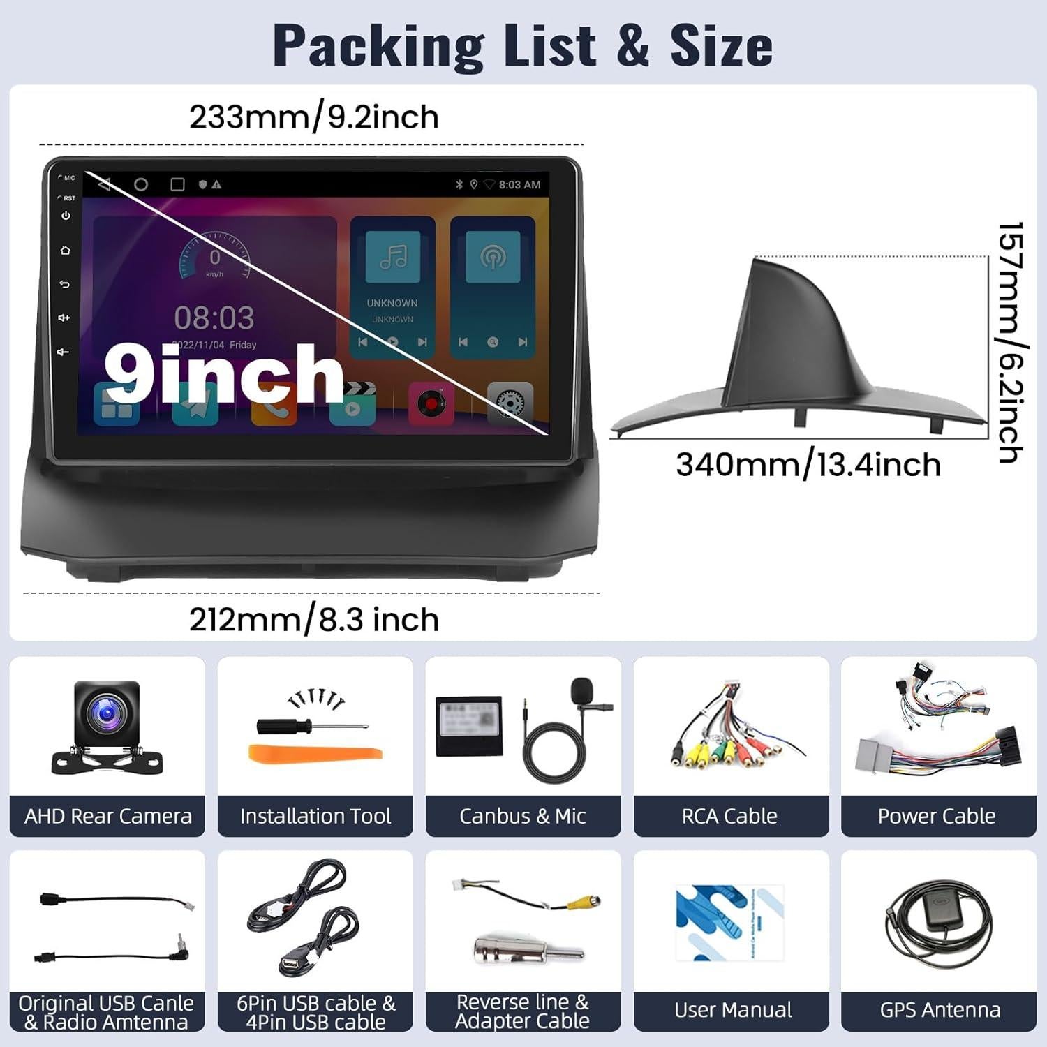 Radio de Coche Android SIXWIN 9" para Ford Fiesta 2009-2014