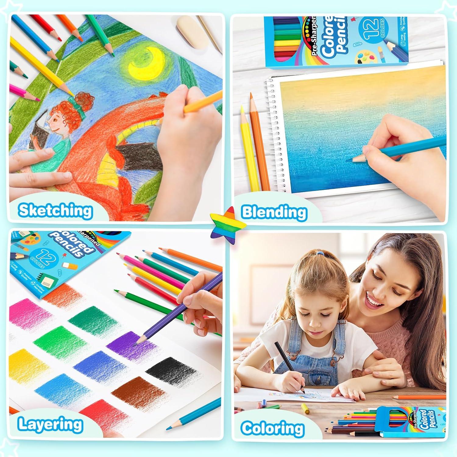 Lápices de Colores Jyusmile 96 Paquetes 12 Colores Vibrantes