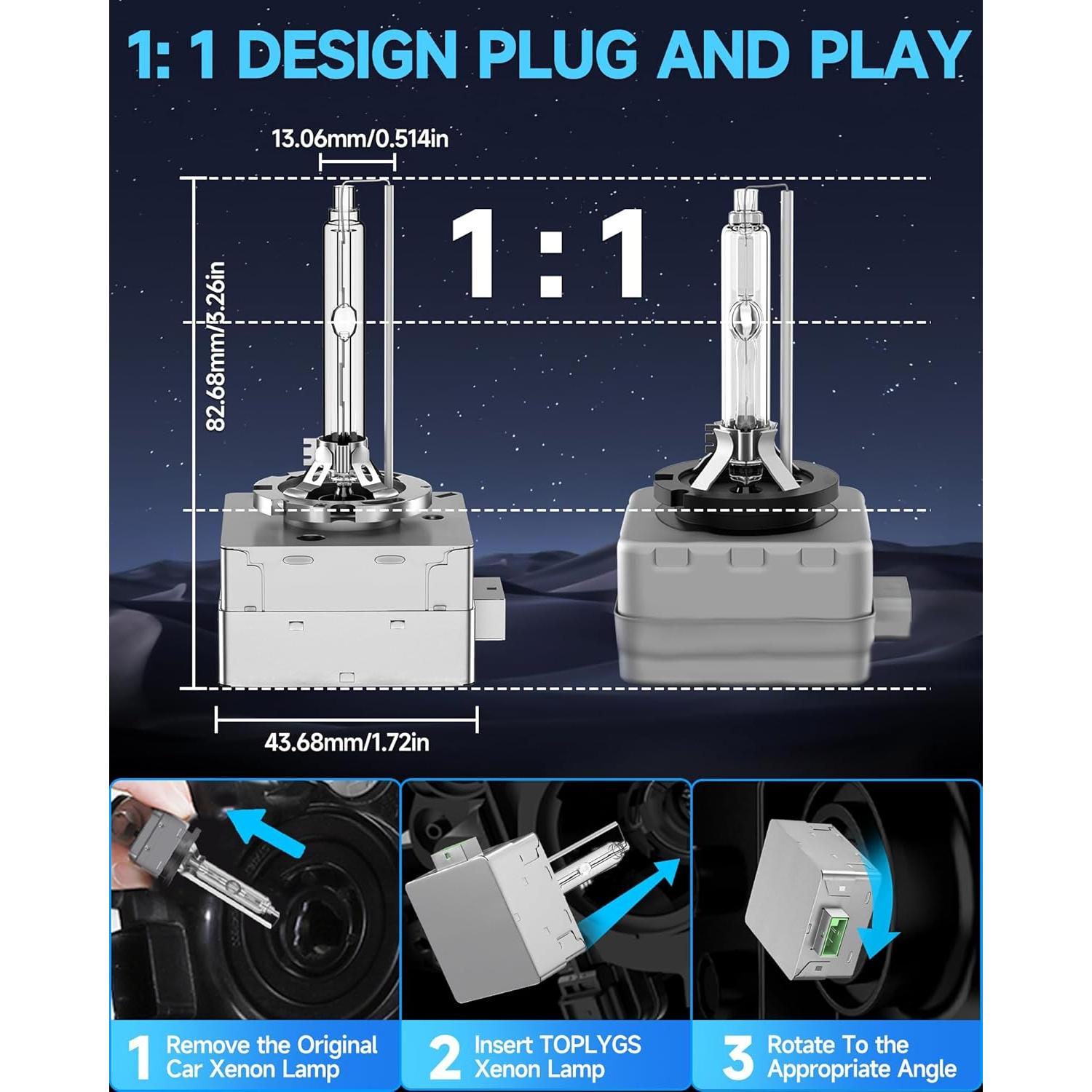 Bombilla D3S HID Xenon TOPLYGS 6000K 35W para Audi