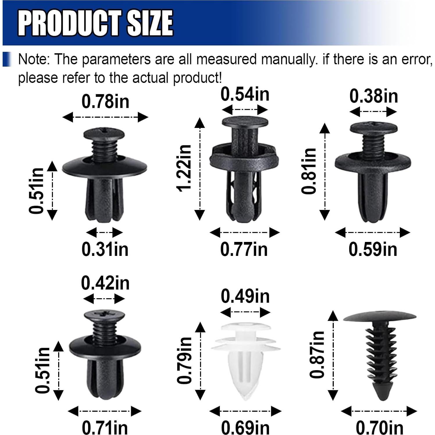100 Clips de Retención para Parachoques GAOLAOSY - Plástico