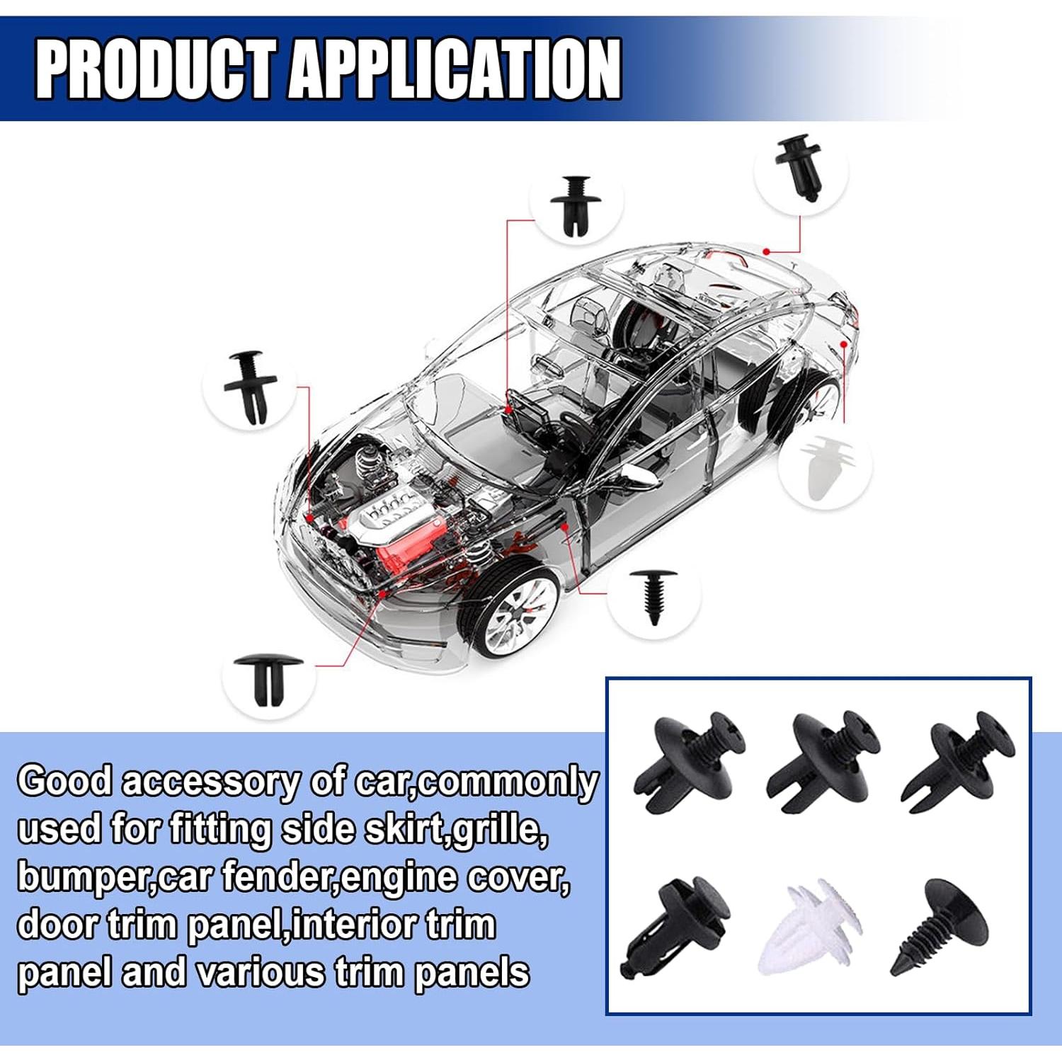 100 Clips de Retención para Parachoques GAOLAOSY - Plástico
