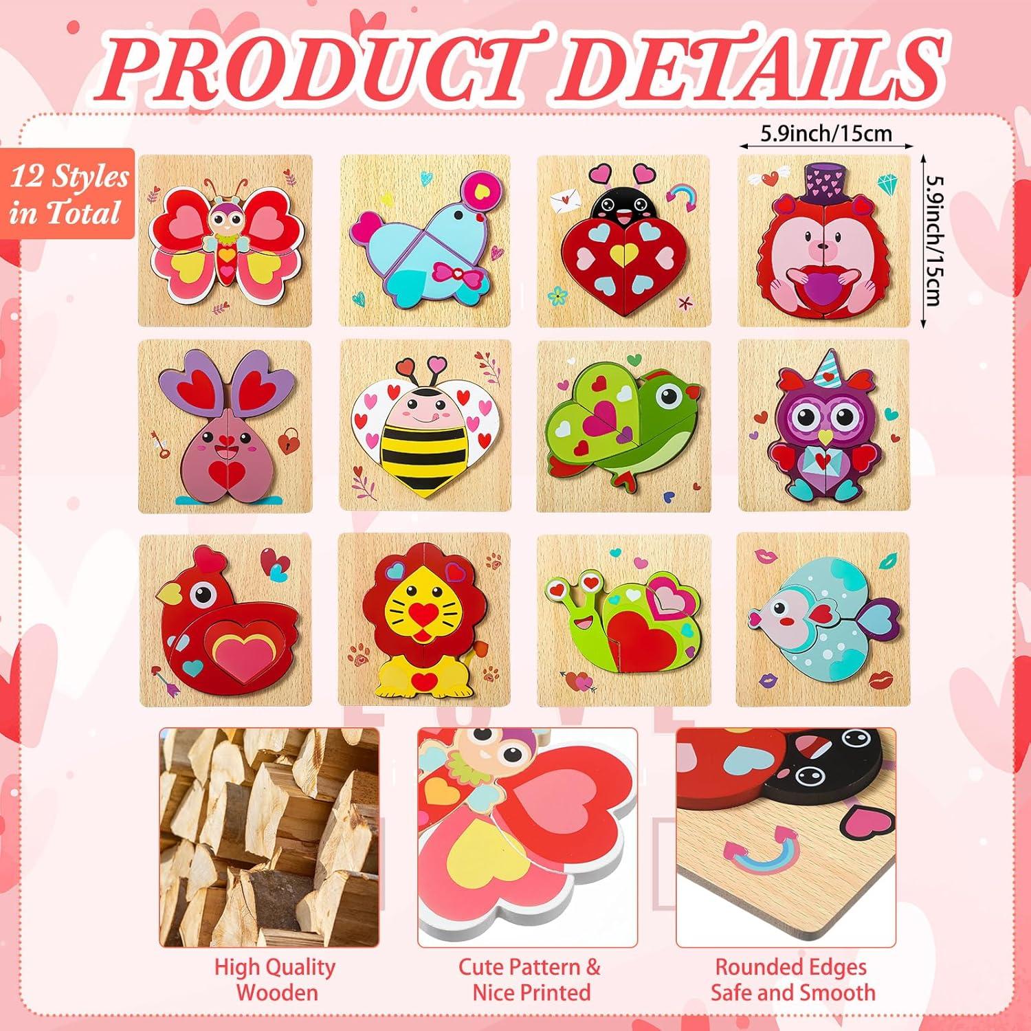 Rompecabezas de Madera Capoda San Valentín 15 Piezas 15x15cm