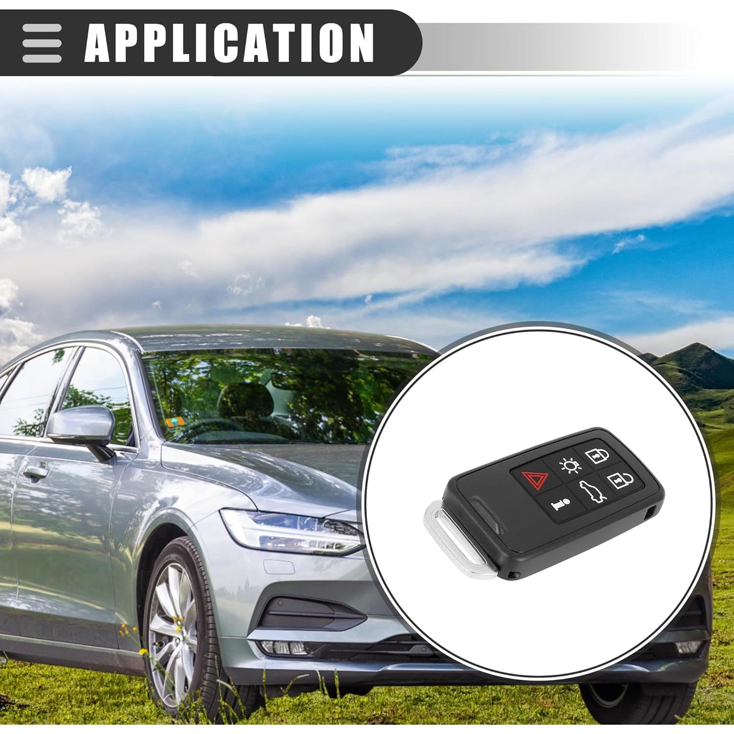 Funda de Control Remoto Motoforti para Volvo S80 2007-2016, 6 Botones, Plástico Negro