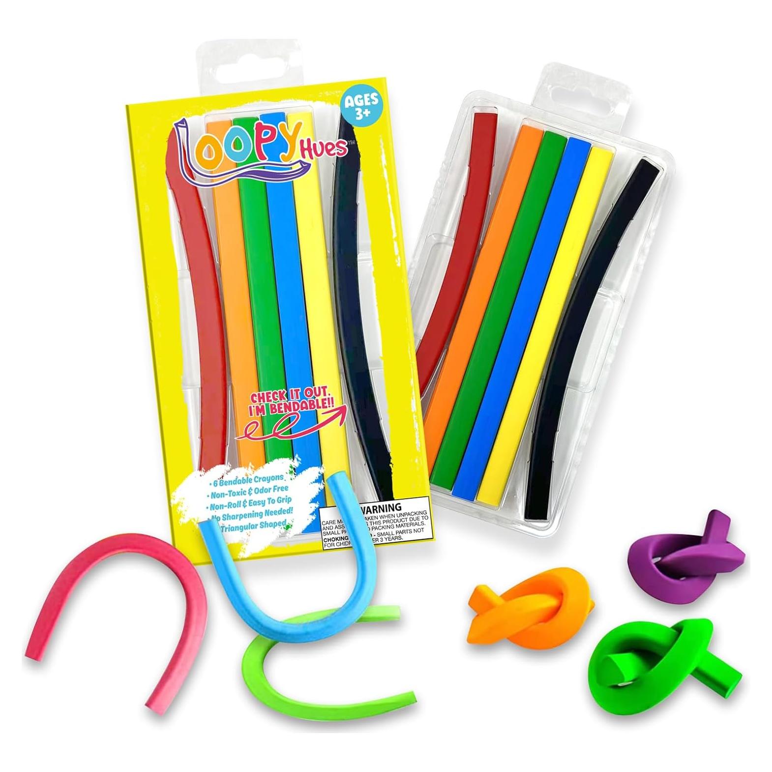 Crayones Flexibles Triangulares Loopy Hues 6 Colores Variados