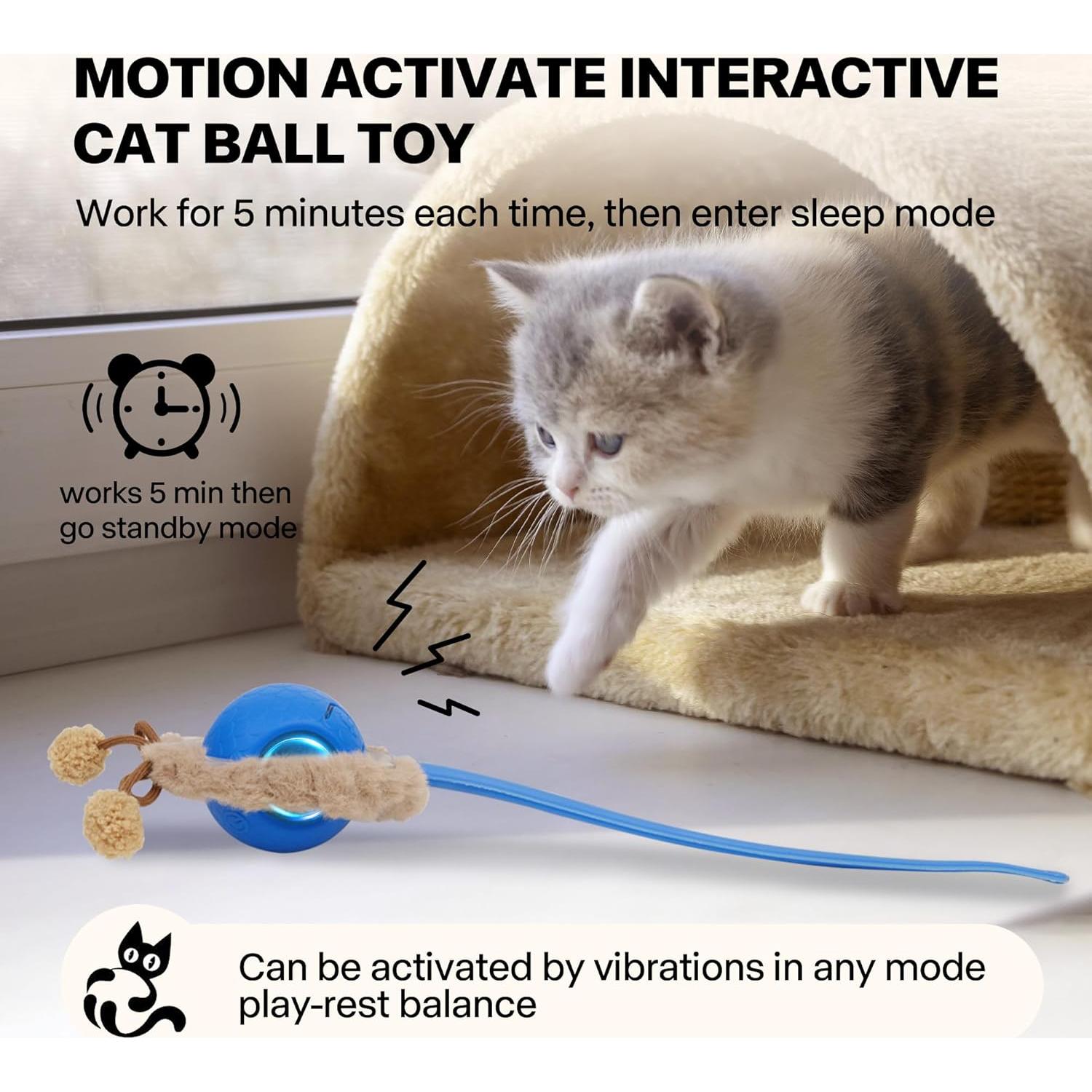 Bola Interactiva para Gatos Pet Prime Recargable con Luces y Sonidos