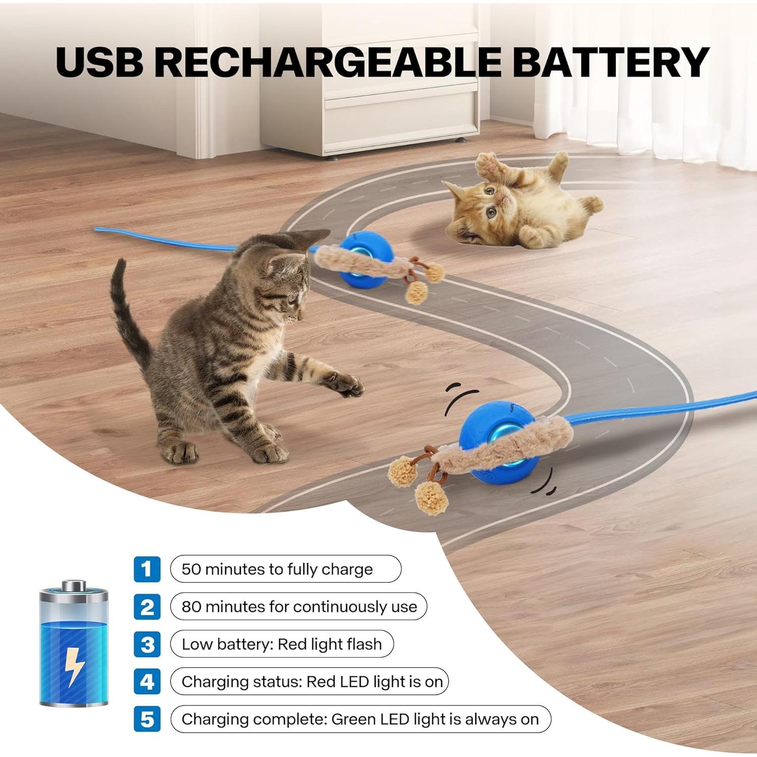 Bola Interactiva para Gatos Pet Prime Recargable con Luces y Sonidos