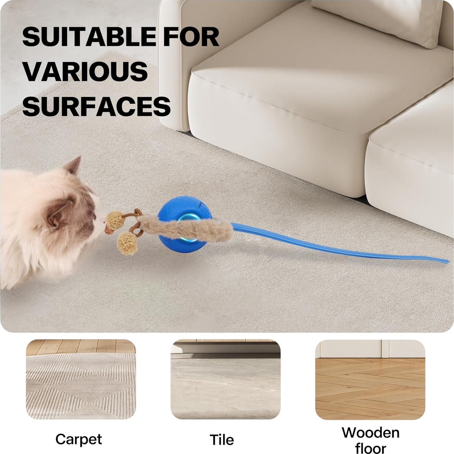 Bola Interactiva para Gatos Pet Prime Recargable con Luces y Sonidos