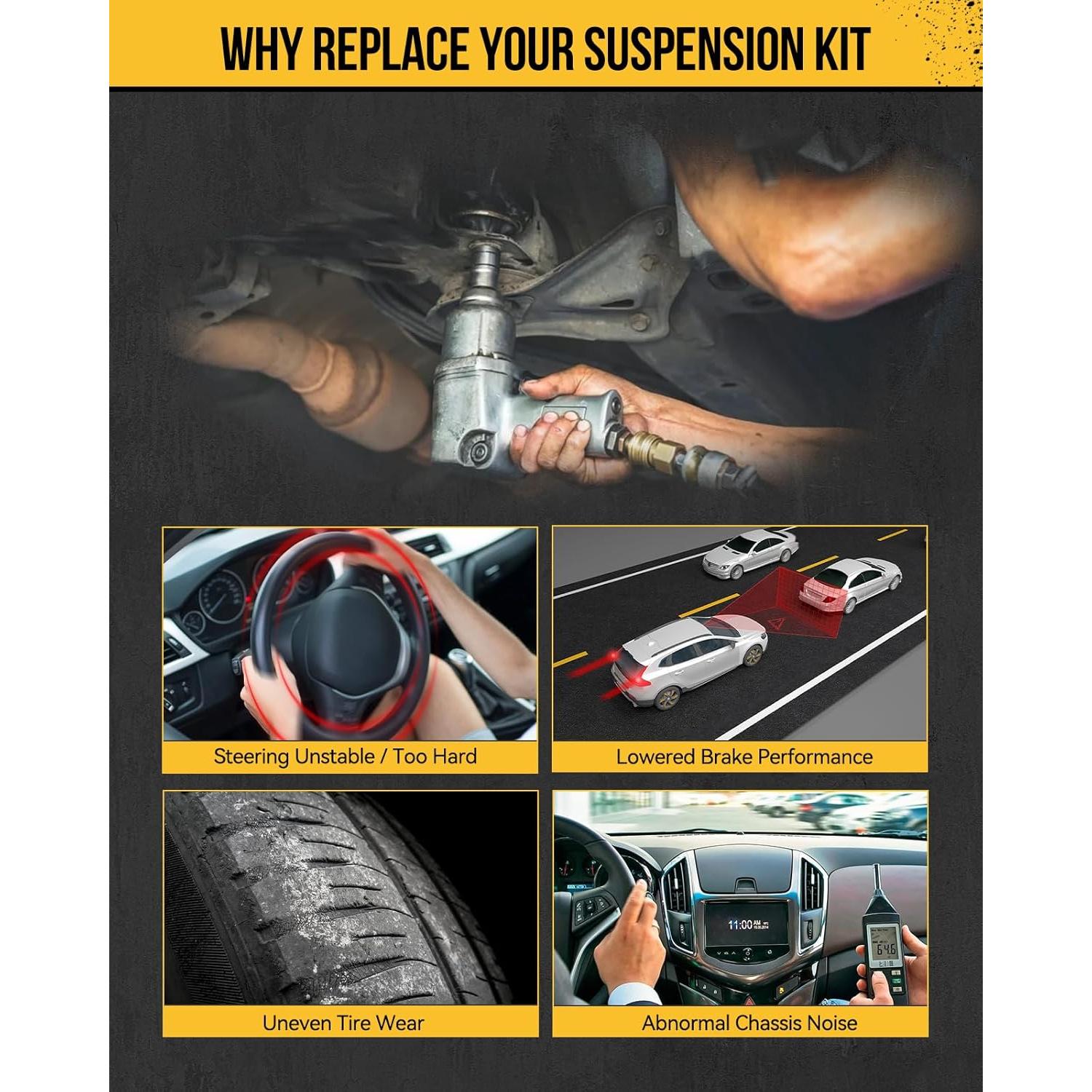 KAC Kit de Suspensión Inferior Frontal 4 Piezas para Jetta Golf GTI A3