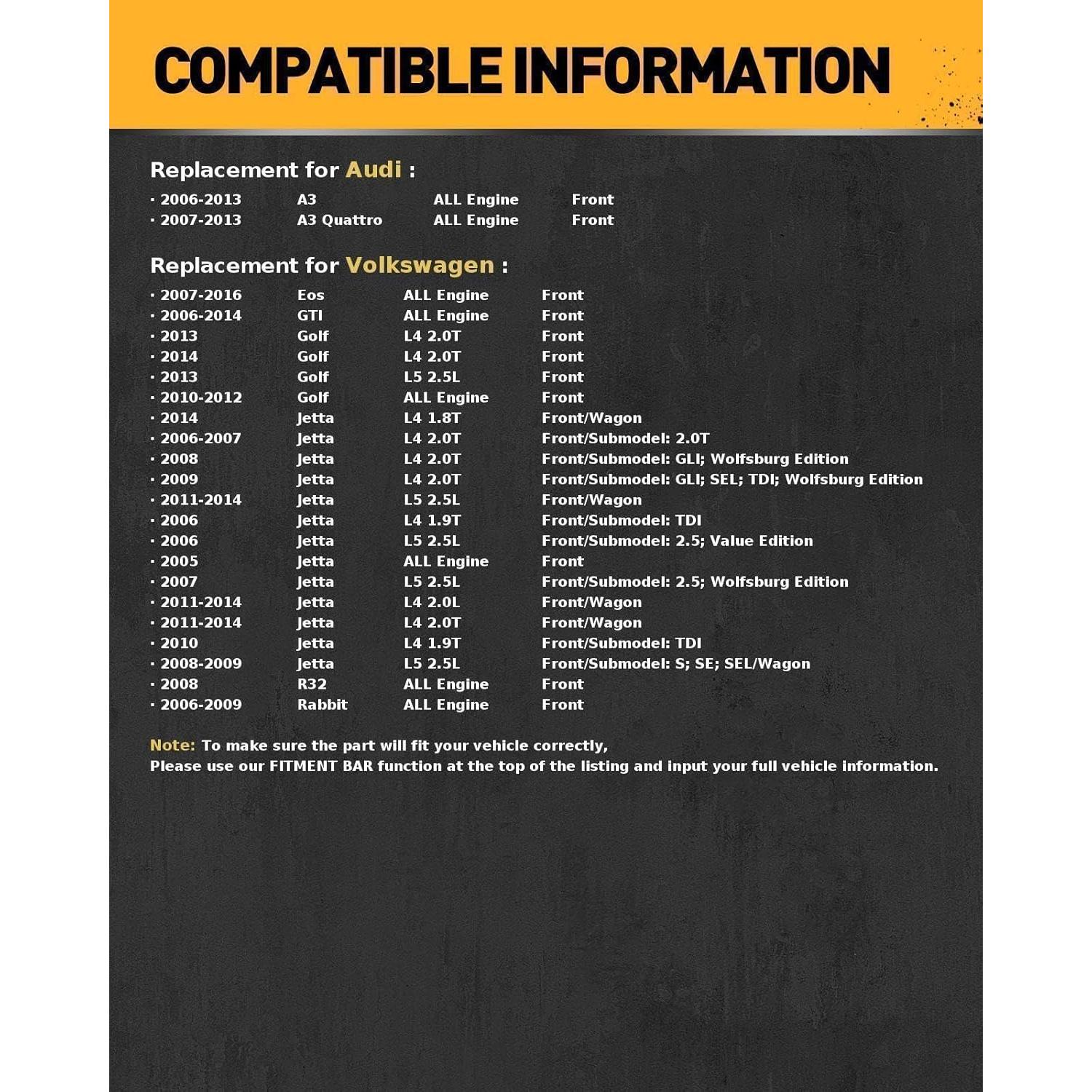 KAC Kit de Suspensión Inferior Frontal 4 Piezas para Jetta Golf GTI A3