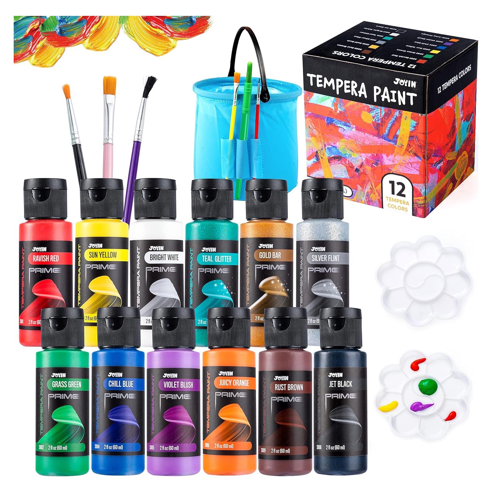 Set de Pintura Tempera JOYIN 12 Colores 2 oz Lavable