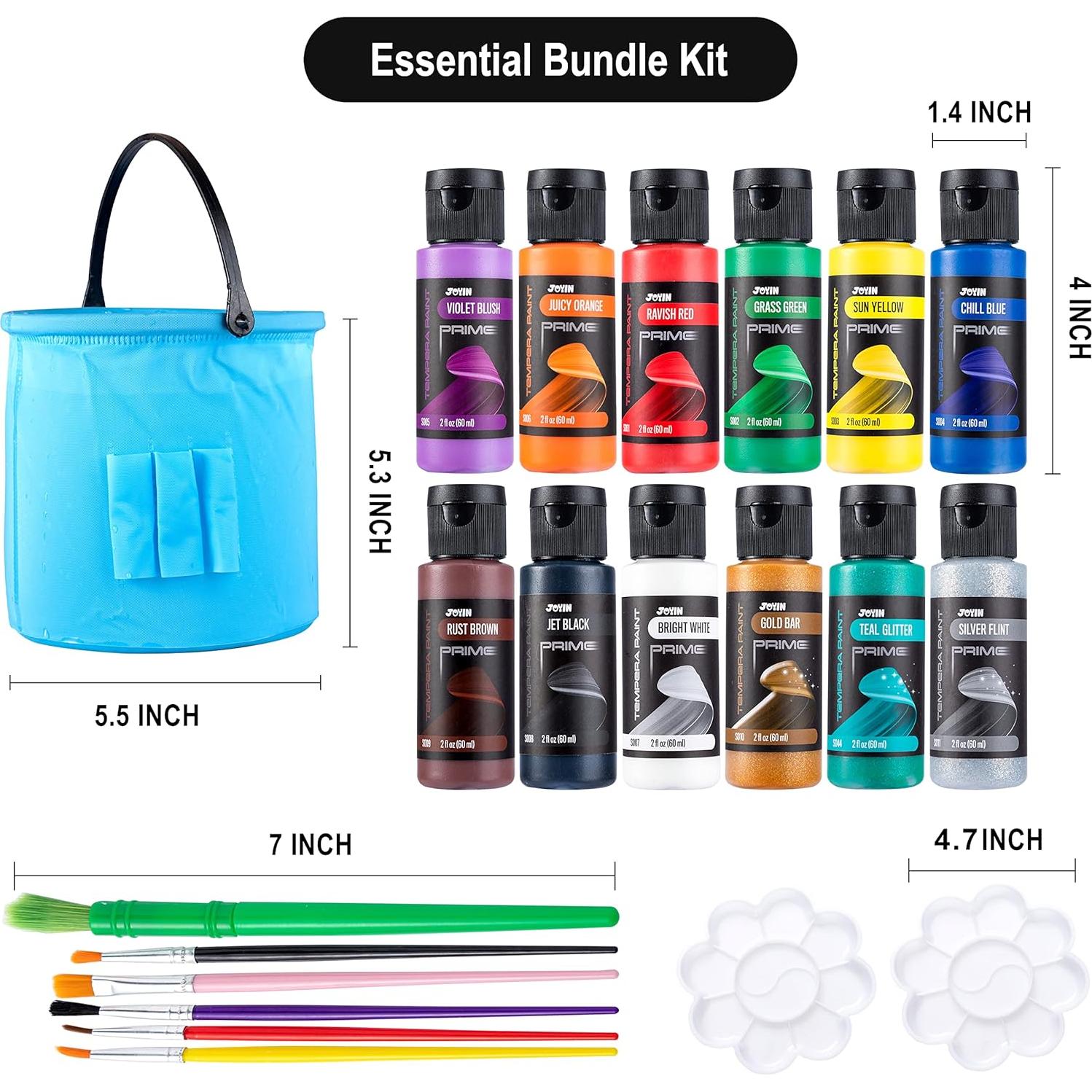 Set de Pintura Tempera JOYIN 12 Colores 2 oz Lavable