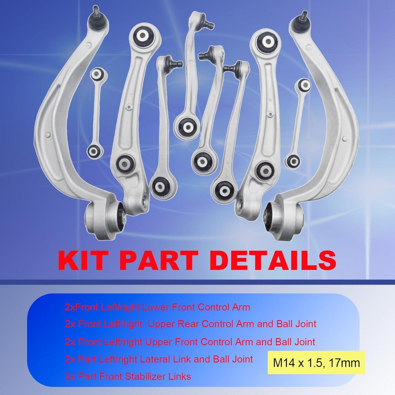 Kit 10 Piezas Brazo de Control Inferior Audi HEYHAP 2012-2016