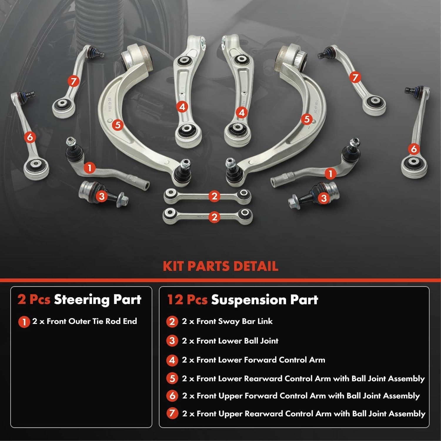 Conjunto de Suspensión Frontal A-Premium para Audi A4/A5/S4/S5