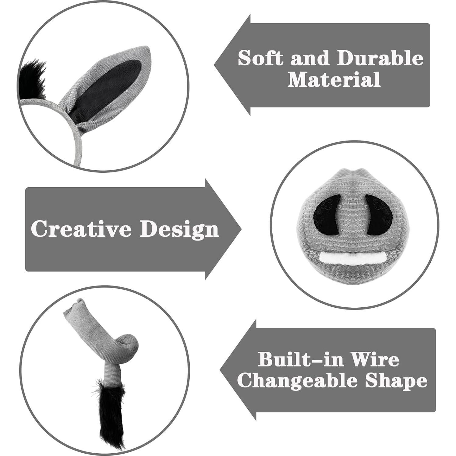 Disfraz de Burro Gris para Niños - Accesorios de Cosplay