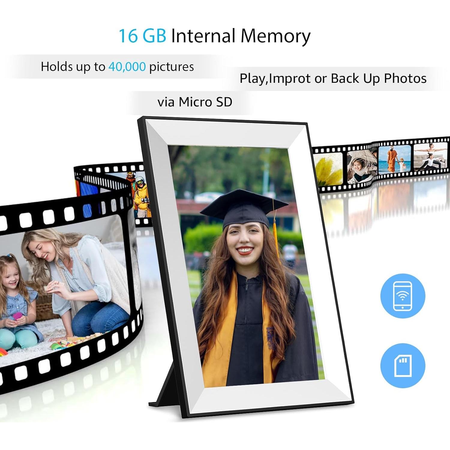 Marco Digital Frameo 10.1" WiFi Pantalla Táctil 16GB Blanco