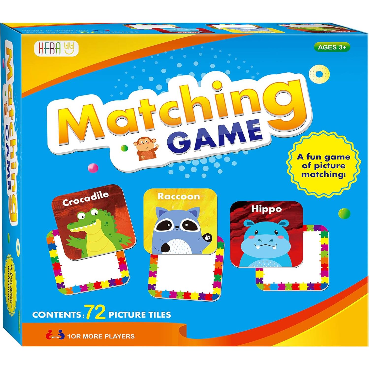 Juego de Emparejamiento de Animales Hebayy - 72 Tarjetas Flash