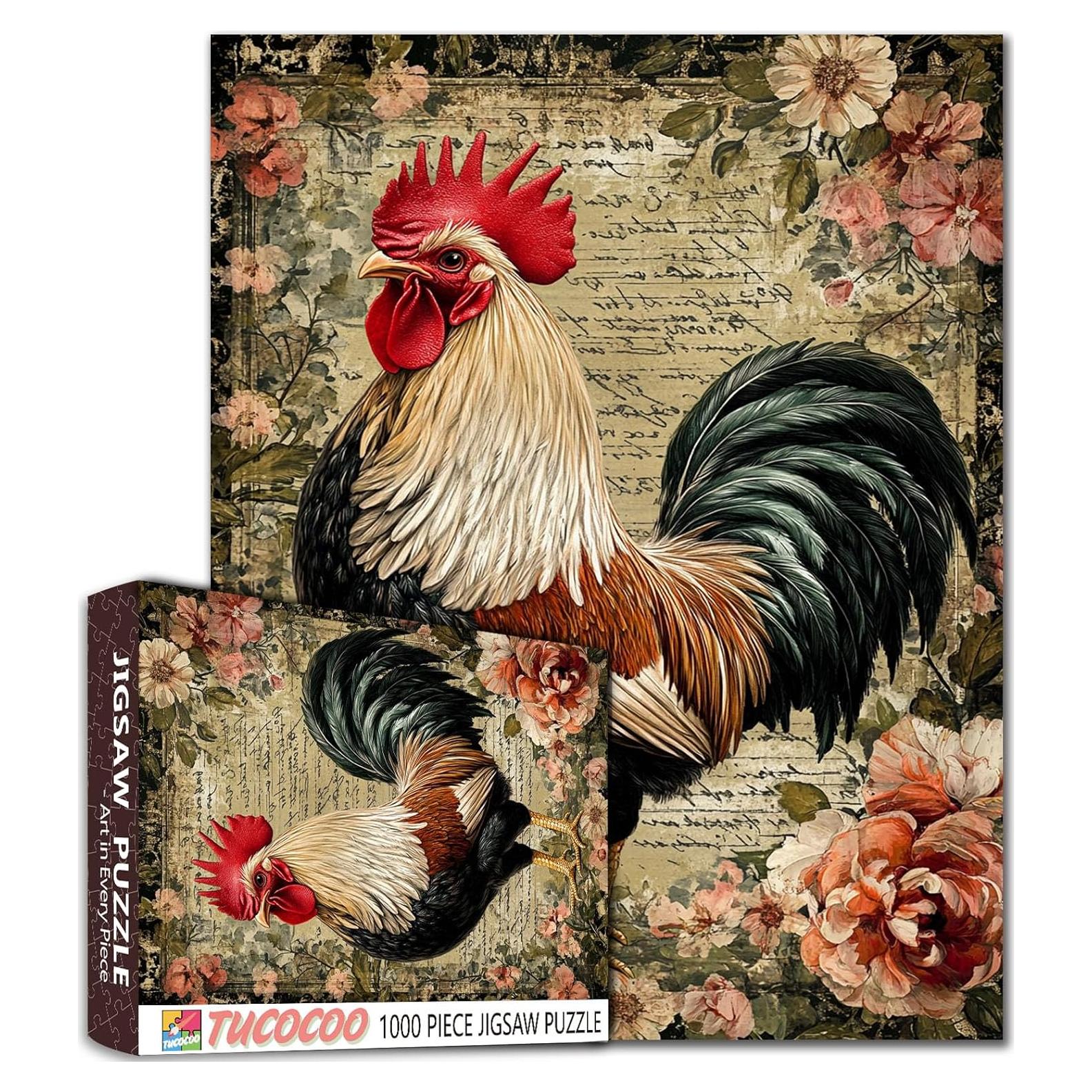 Rompecabezas Gallo Rústico 1000 Piezas 50 x 70 cm SepArt