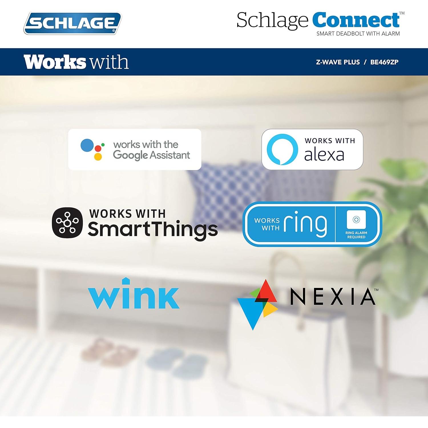 Cerradura Inteligente Schlage BE469ZP Camelot Z-Wave