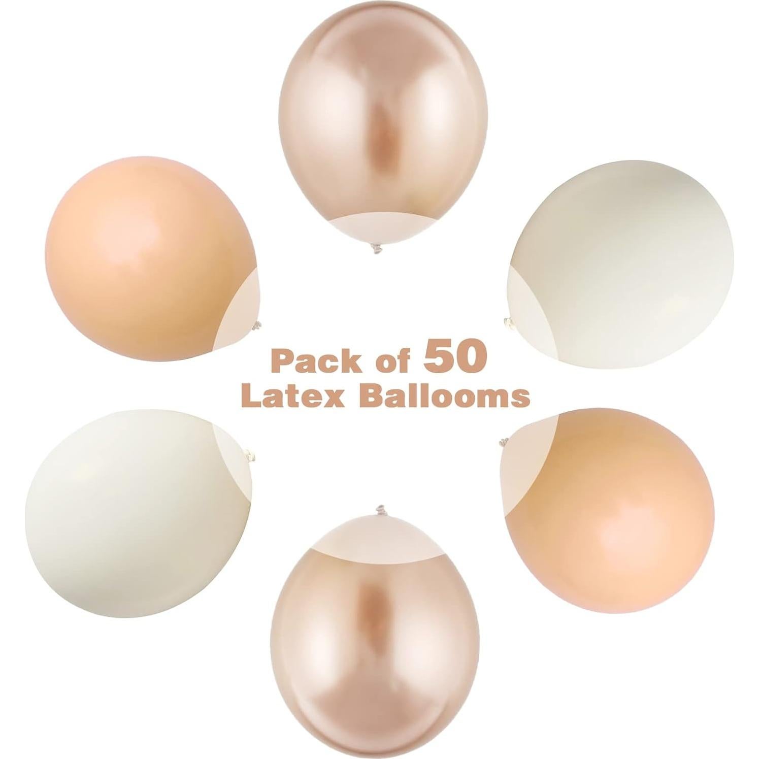 Globos Beige 30 cm FEYG 50PCS para Decoraciones de Fiesta