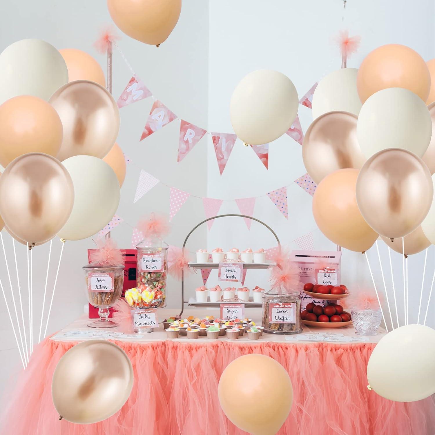 Globos Beige 30 cm FEYG 50PCS para Decoraciones de Fiesta