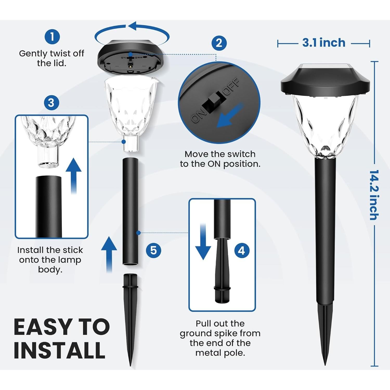 GIGALUMI Paquete de 10 Luces Solares para Jardín