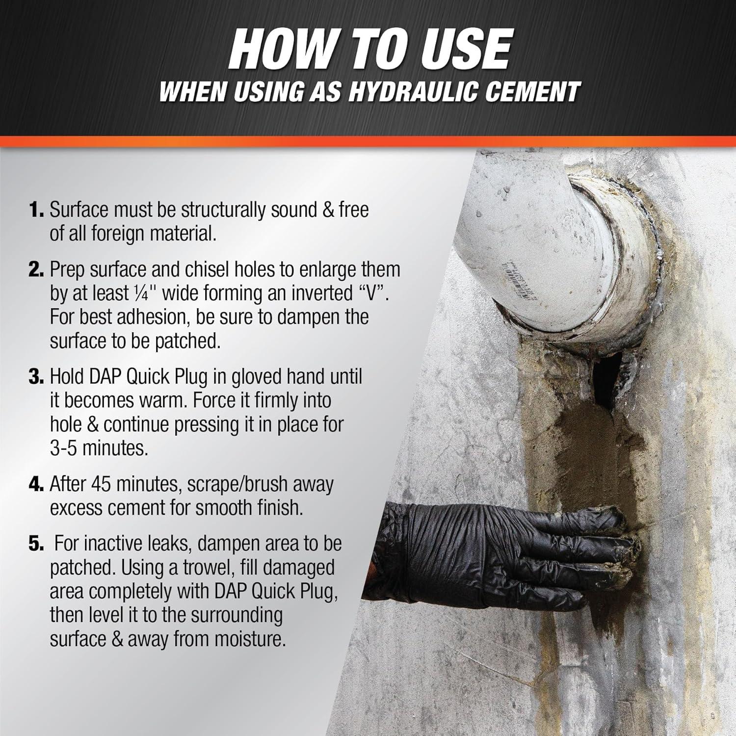 Cemento Hidráulico DAP Quick Plug 1.13 Kg para Reparaciones