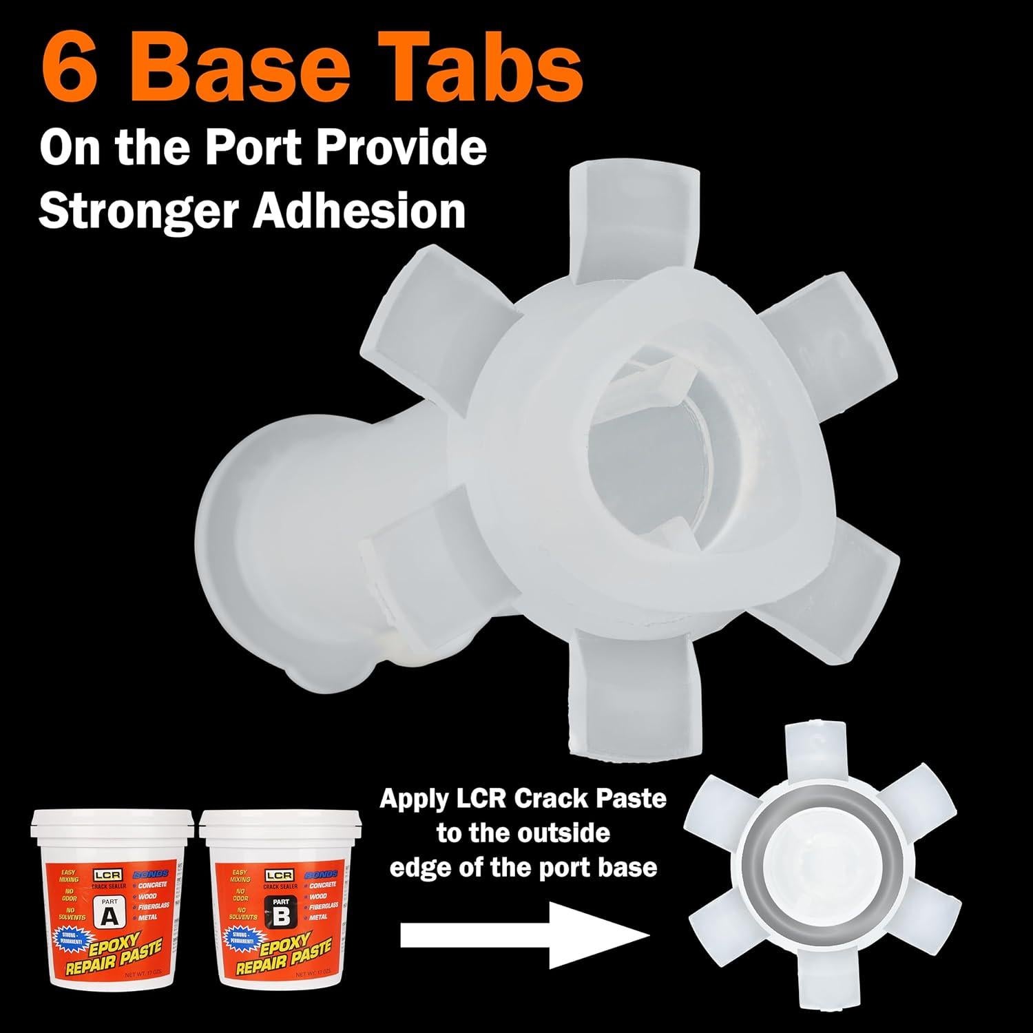 Puertos de Esquina Polygem para Inyección de Epóxido - Paquete de 4