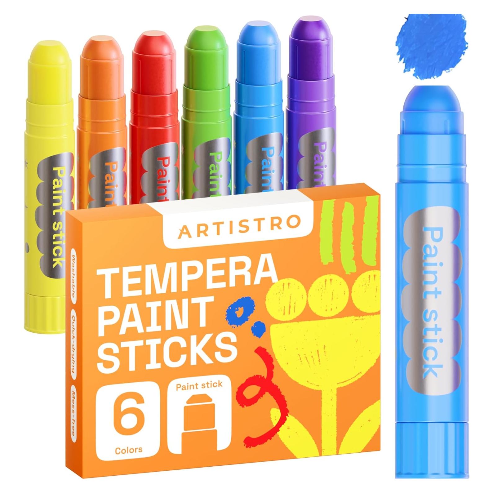 ARTISTRO Pintura Tempera Lavable en Barras - 6 Colores
