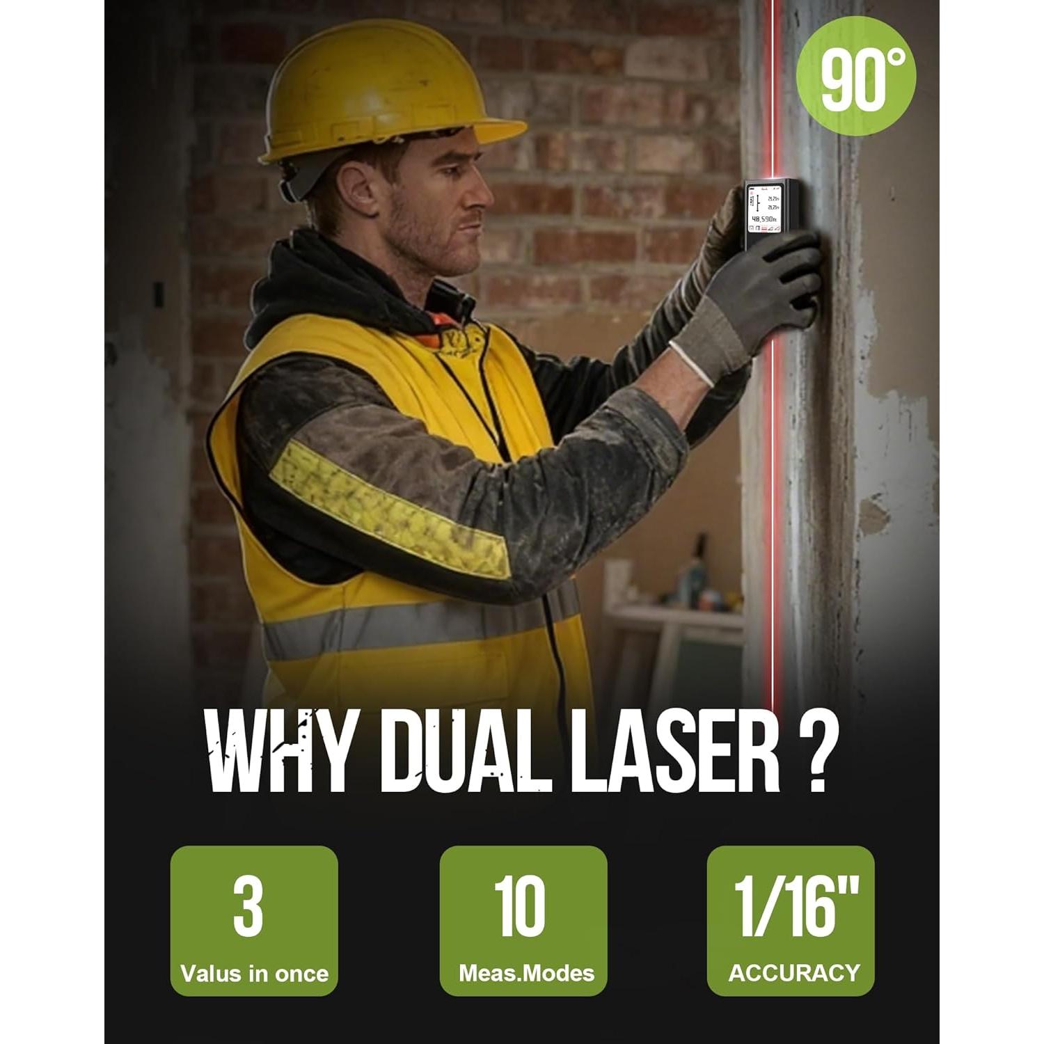 Medidor Láser Dual COROLLATA TZCB120 120m Aluminio IP54