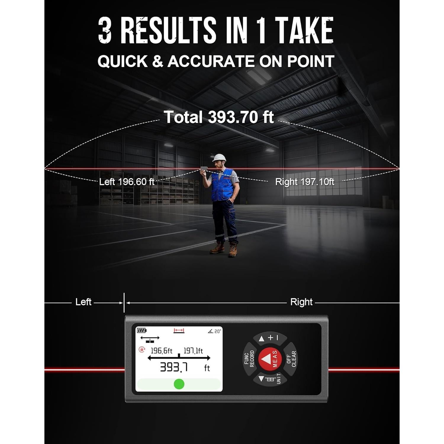 Medidor Láser Dual COROLLATA TZCB120 120m Aluminio IP54