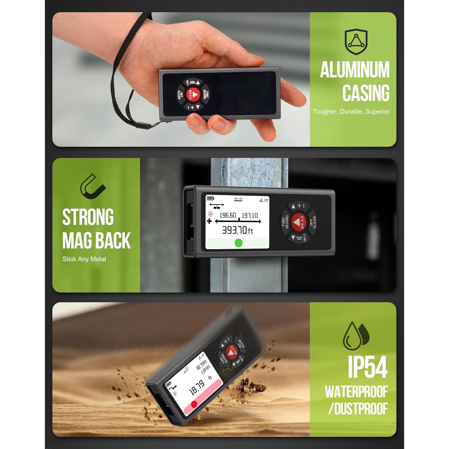 Medidor Láser Dual COROLLATA TZCB120 120m Aluminio IP54