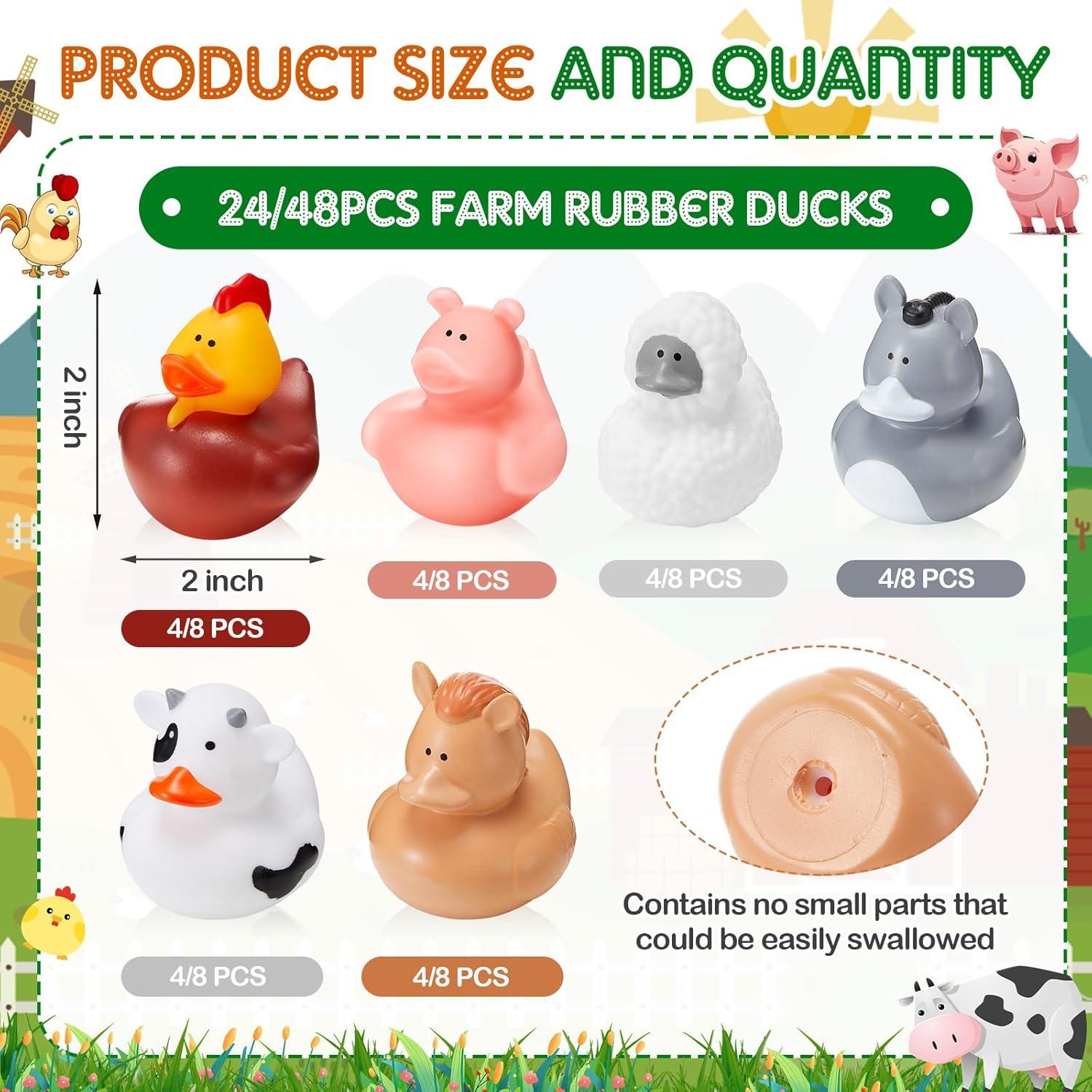 Patitos de Goma Granja DEEKIN 48 Pcs 5 cm para Fiesta