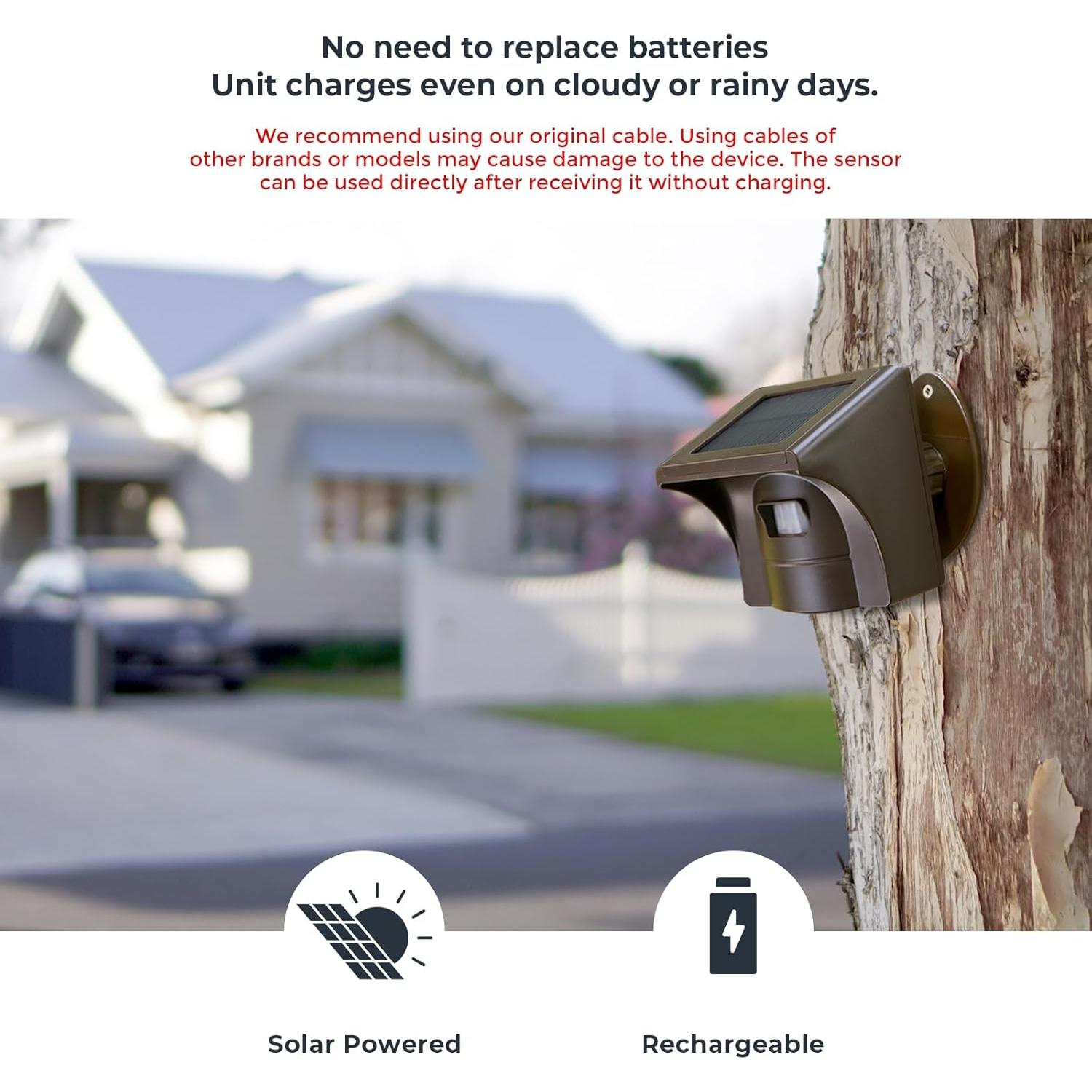 Alarma Solar eMACROS HS002W con App, Sensor Inalámbrico 0.8 km