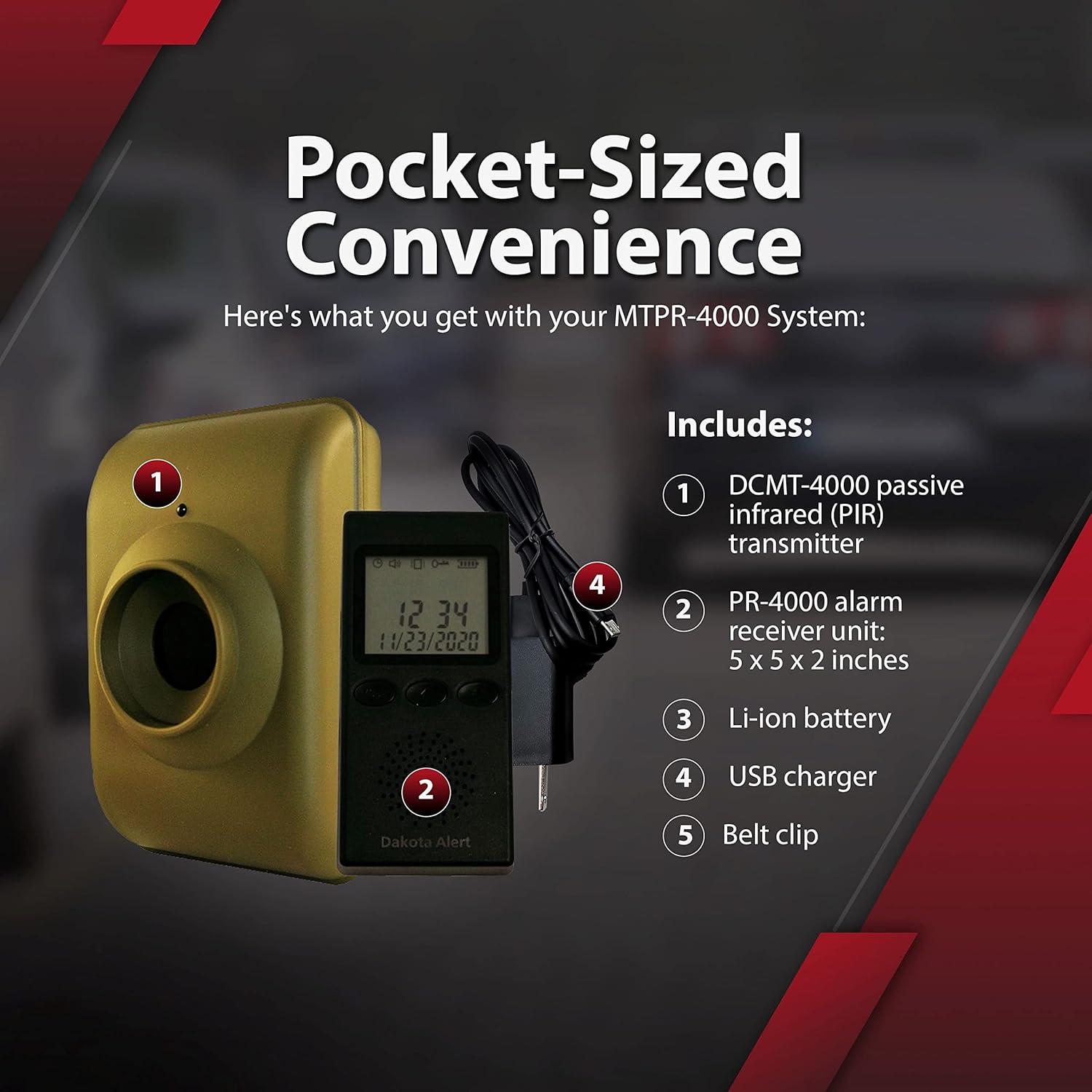 Detector de Movimiento Inalámbrico Dakota Alert MTPR-4000