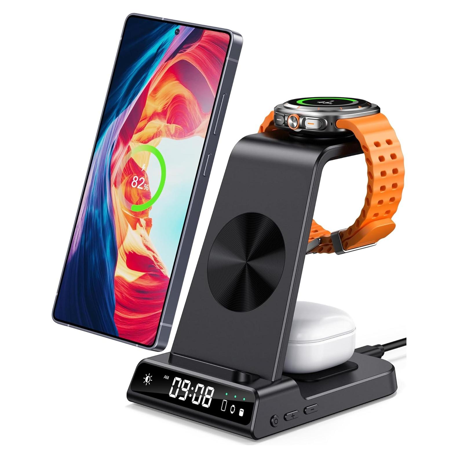 Cargador Inalámbrico 3 en 1 Samsung Galaxy con Reloj