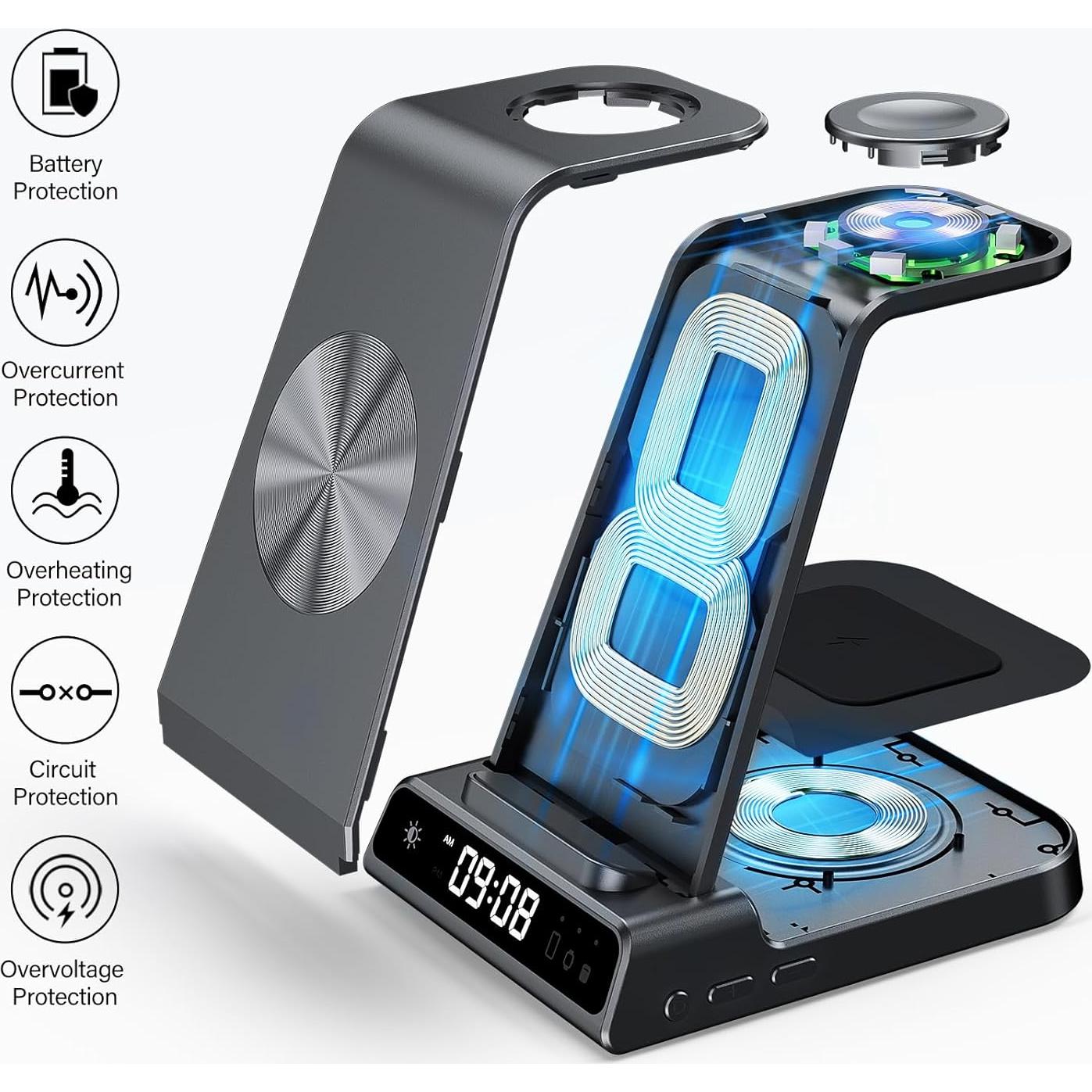 Cargador Inalámbrico 3 en 1 Samsung Galaxy con Reloj