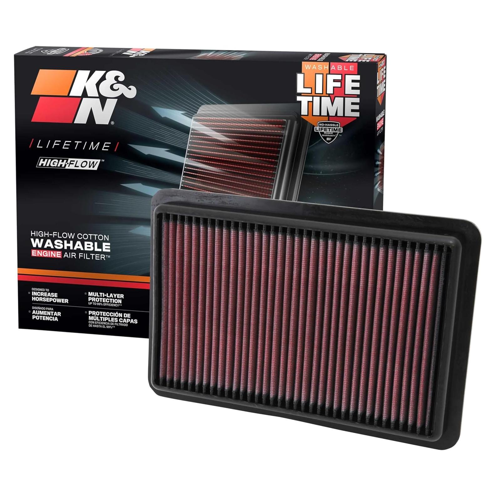 Filtro de Aire K&N 33-2480 Lavable para Mazda 2012-2025