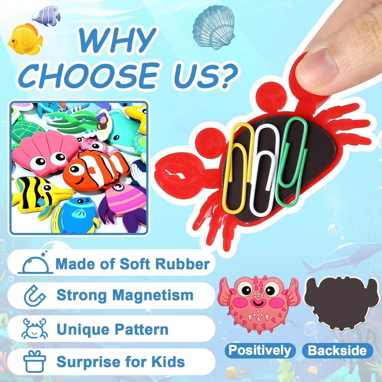 24 Imanes de Refrigerador Animales Marinos Justforjoyful 6x5cm