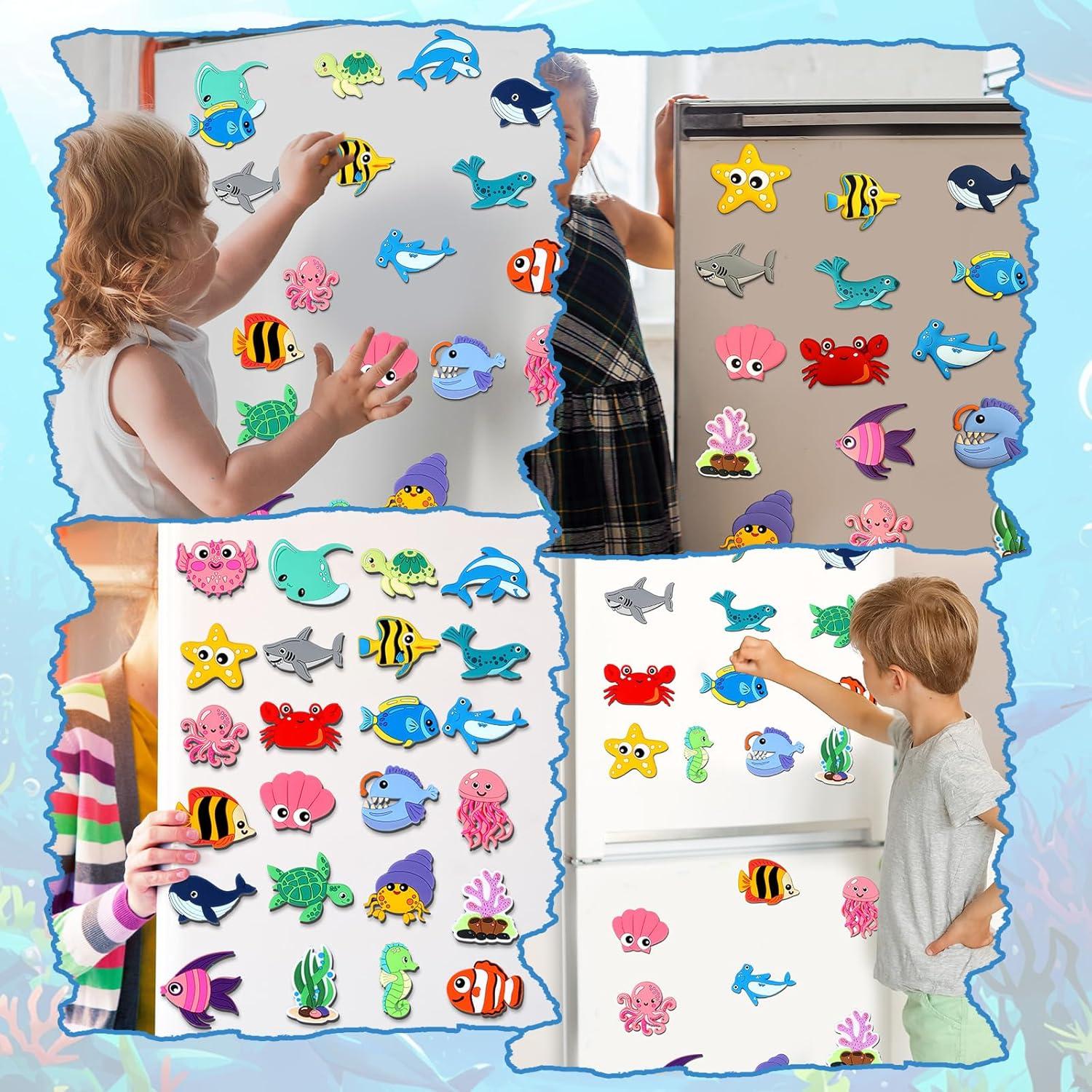 24 Imanes de Refrigerador Animales Marinos Justforjoyful 6x5cm