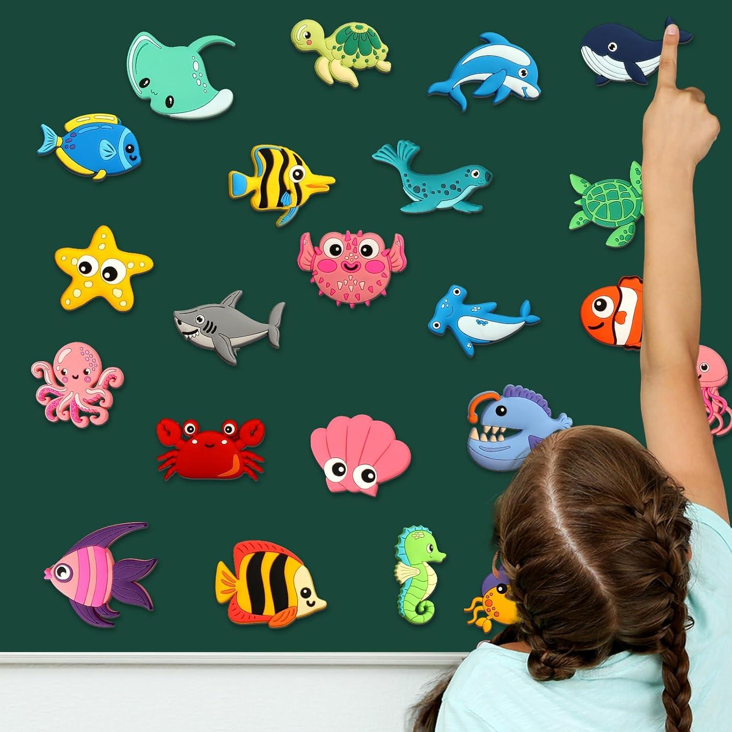 24 Imanes de Refrigerador Animales Marinos Justforjoyful 6x5cm