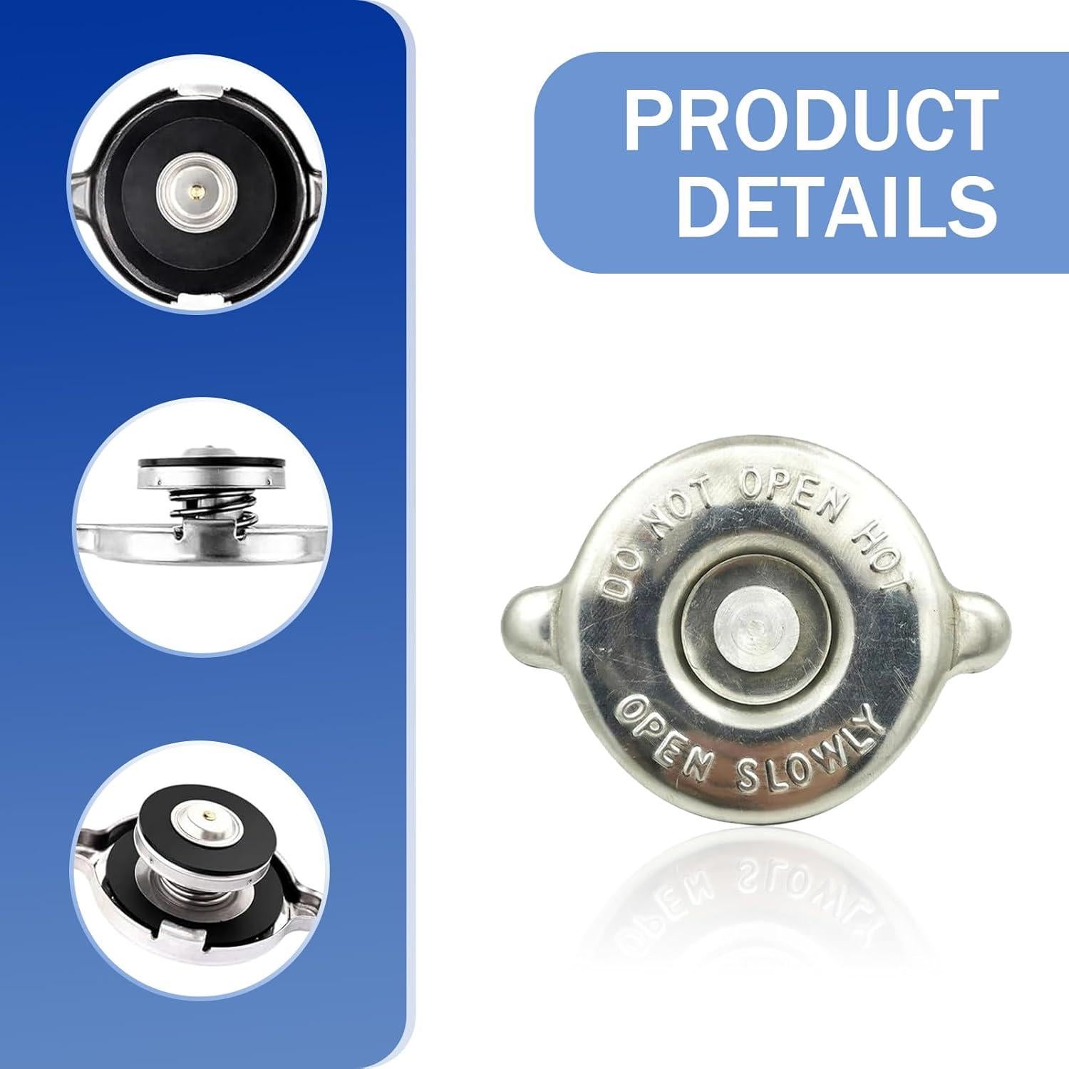 Tapa de Radiador 16PSI Pinflaw Universal de Metal Plateado