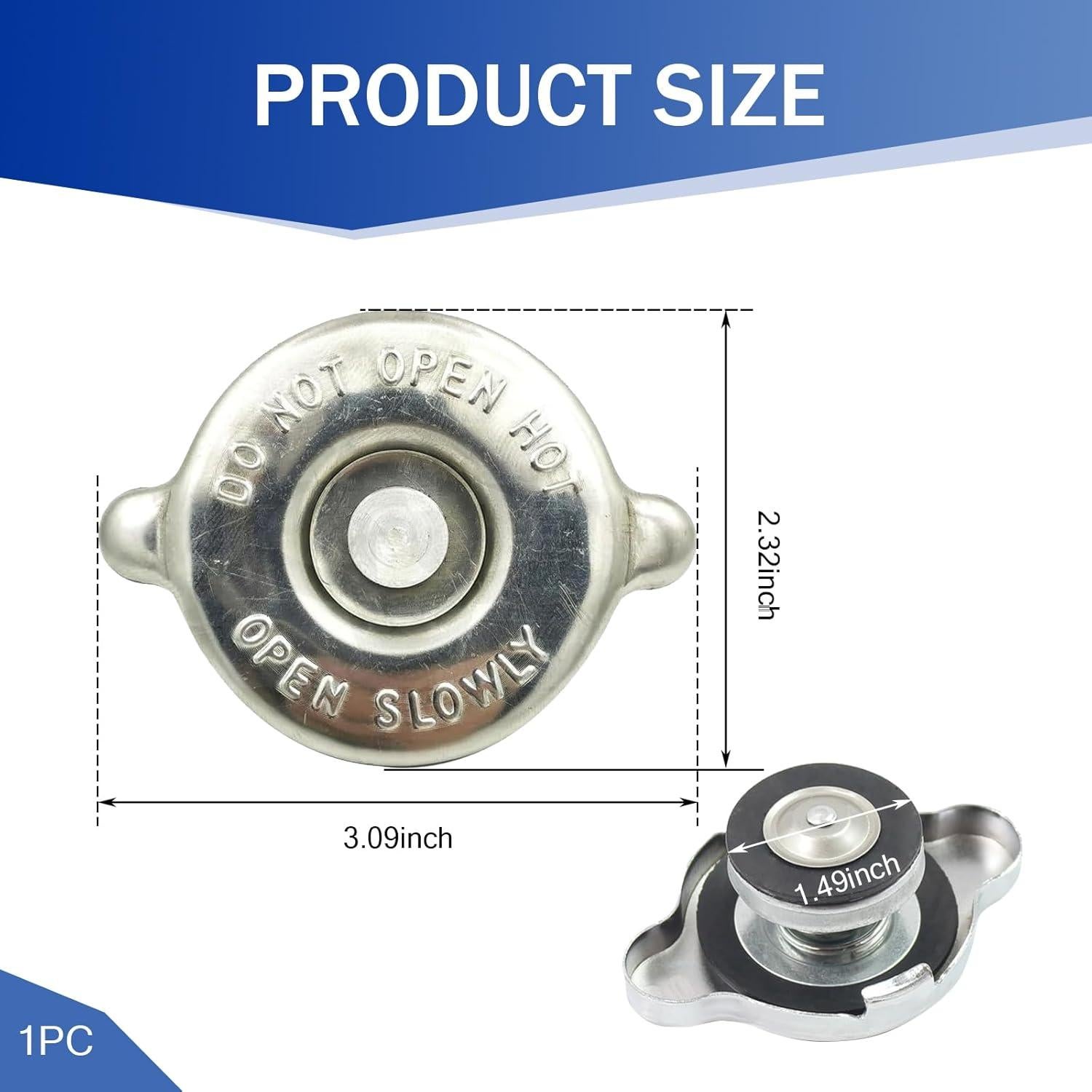 Tapa de Radiador 16PSI Pinflaw Universal de Metal Plateado