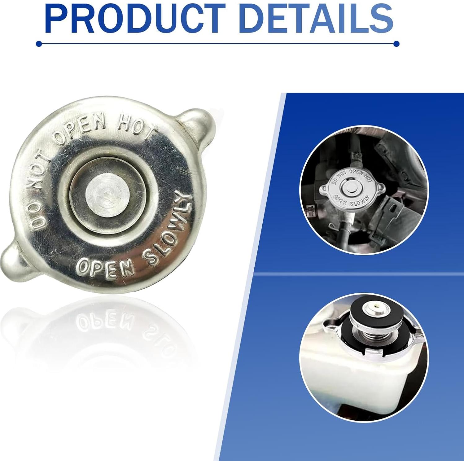 Tapa de Radiador 16PSI Pinflaw Universal de Metal Plateado