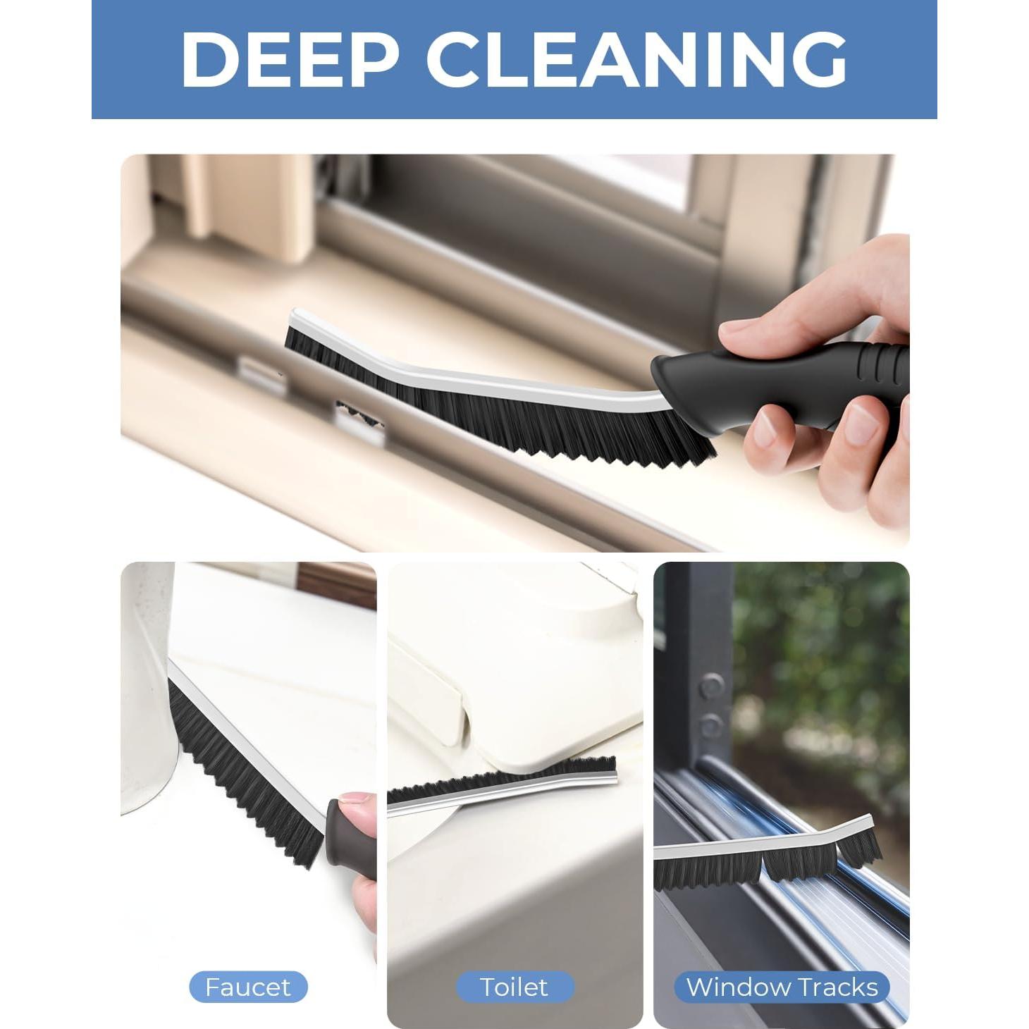 Cepillos de limpieza de ranuras CLEANGOR - 2 unidades, negro