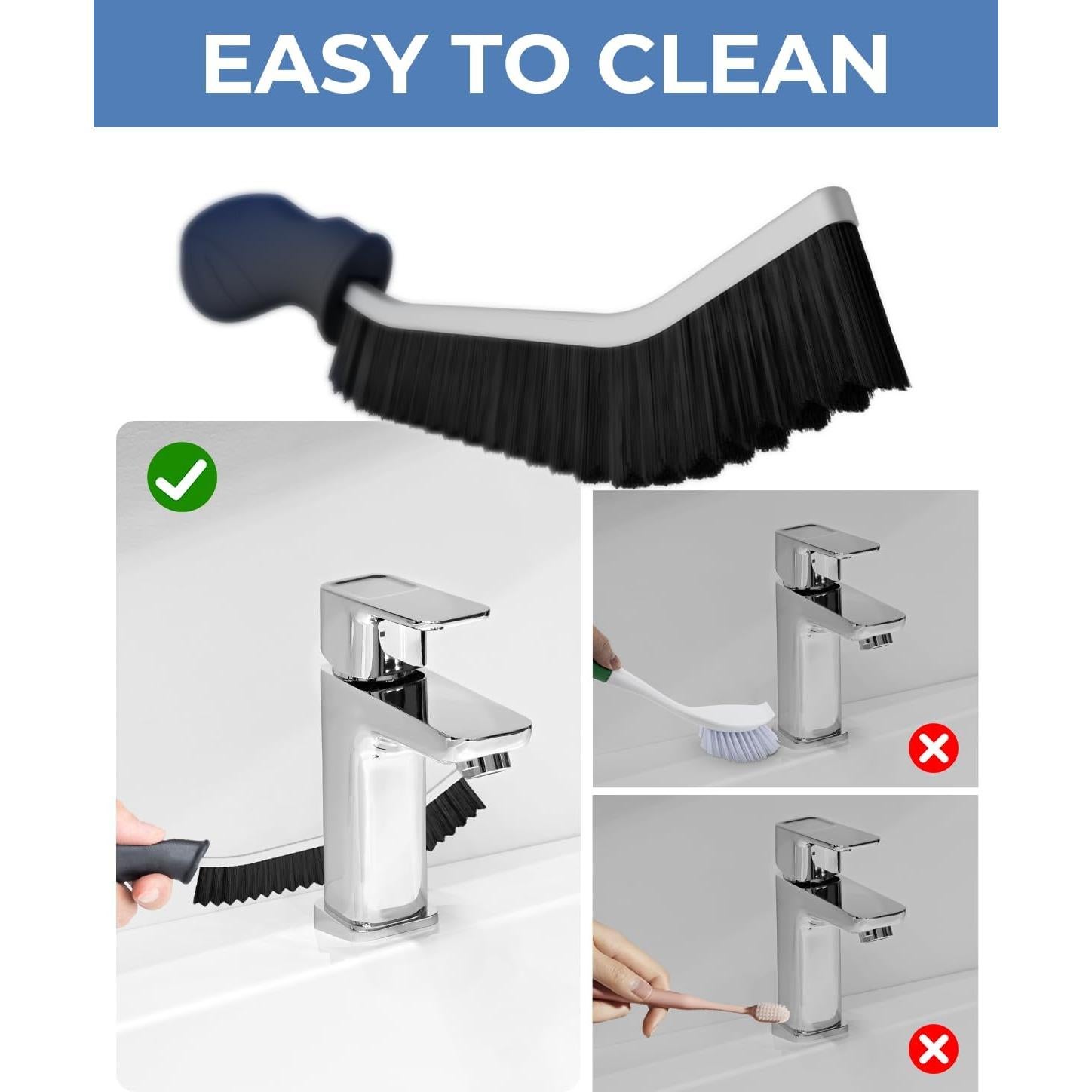 Cepillos de limpieza de ranuras CLEANGOR - 2 unidades, negro