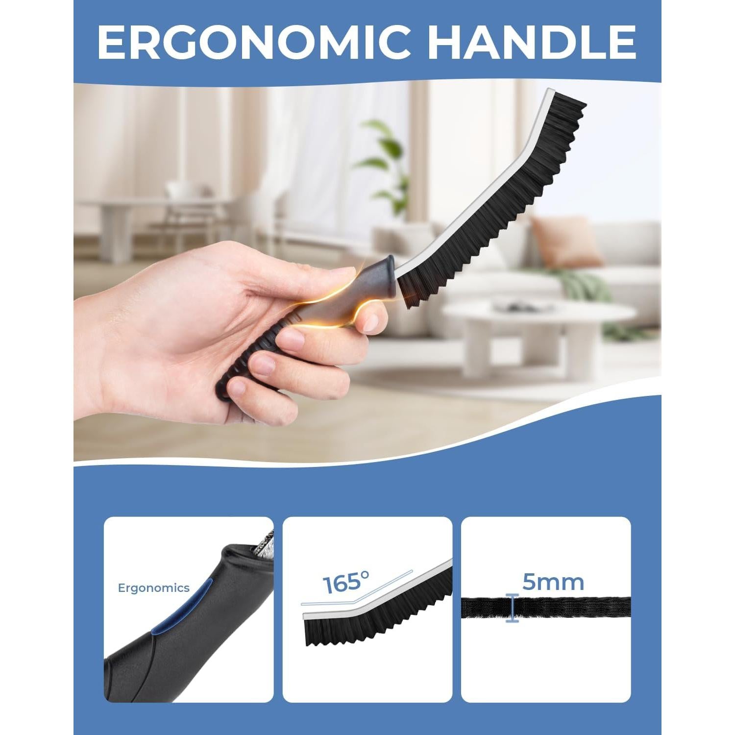 Cepillos de limpieza de ranuras CLEANGOR - 2 unidades, negro