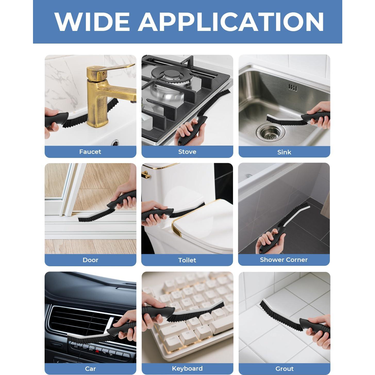 Cepillos de limpieza de ranuras CLEANGOR - 2 unidades, negro