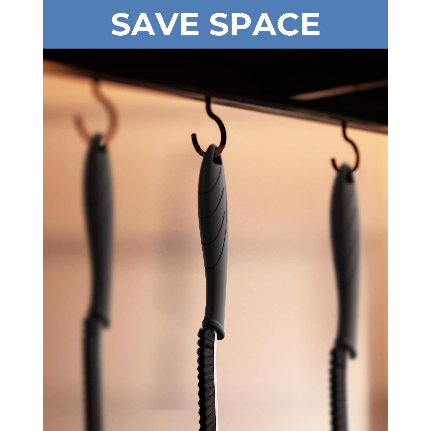 Cepillos de limpieza de ranuras CLEANGOR - 2 unidades, negro