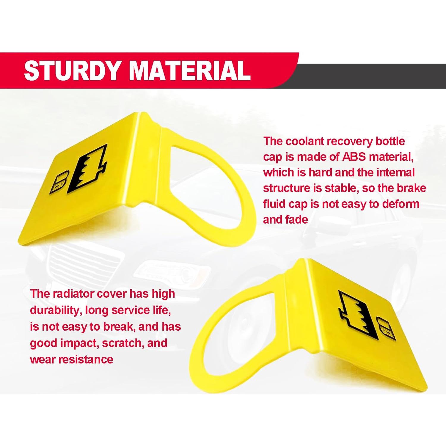 2 Tapas de Refrigerante Amarillas RBOKO para Jeep, Dodge, Chrysler