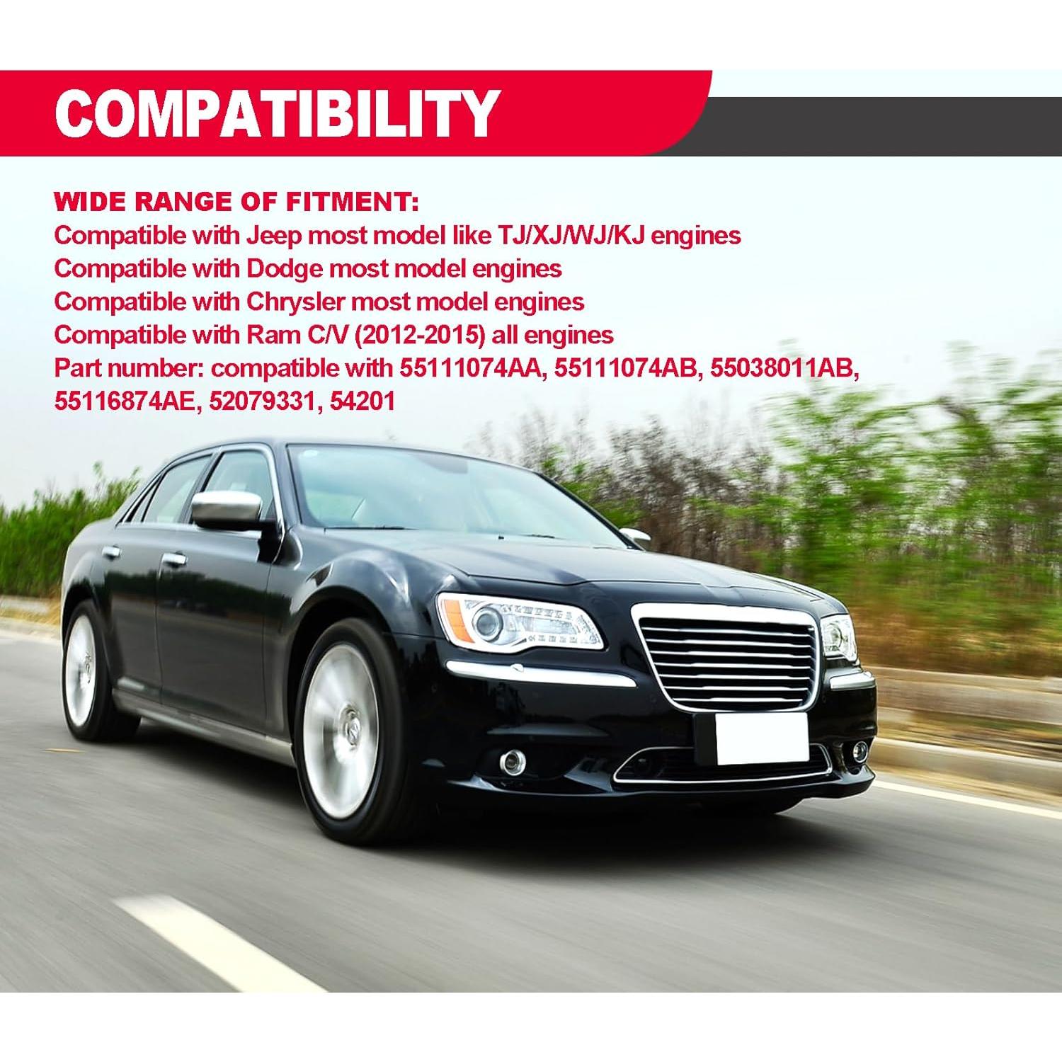 2 Tapas de Refrigerante Amarillas RBOKO para Jeep, Dodge, Chrysler